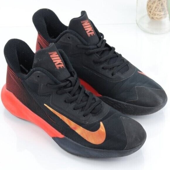 Nike Precision4 Sneaker Men's Size 8 Black Camellia Chile Red Basketball Shoe - Picture 2 of 12